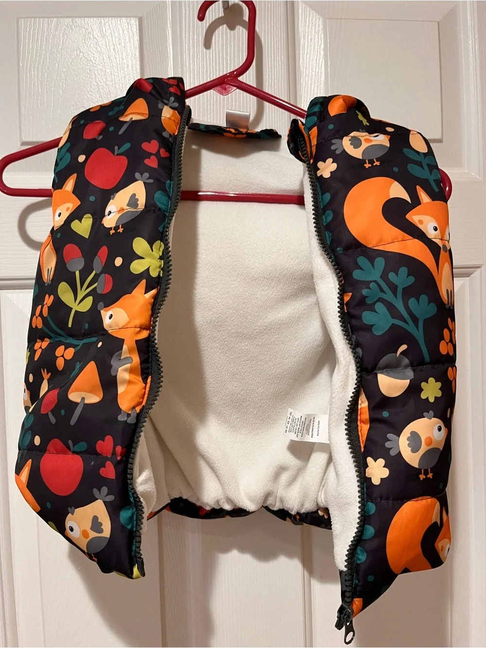 Cute Crew Puffer Vest Woodland Animals Size 4
